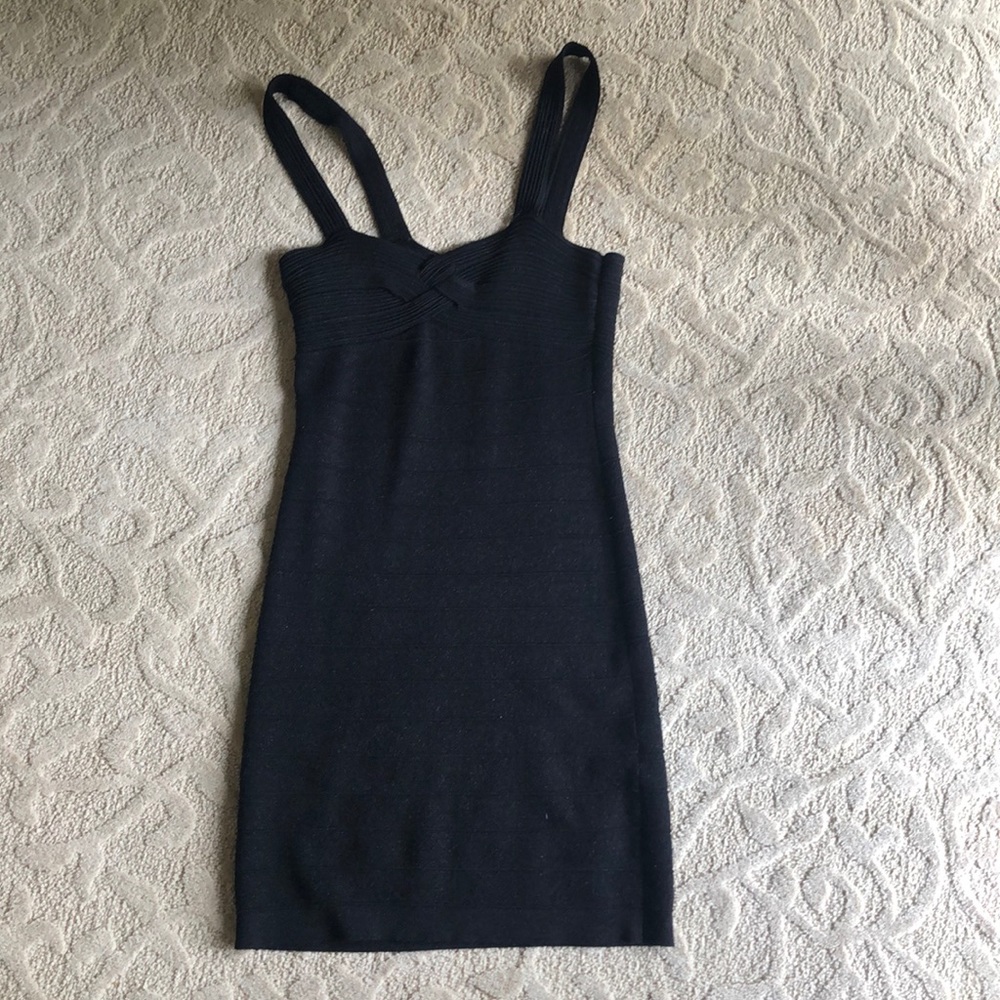 Black Bebe Body Con mini dress